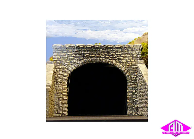 8370 - Double Track Tunnel Portal - Random Stone (Ho Scale) 1