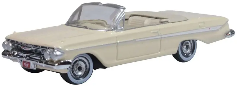 87Ci61005 - 1961 Chevrolet Impala - Beige And White (Ho Scale) 1