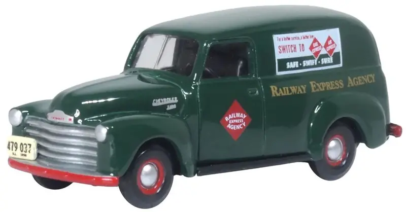 87Cv50005 - 1950 Chevrolet Panel Van - Railway Express Agency (Ho Scale) 1
