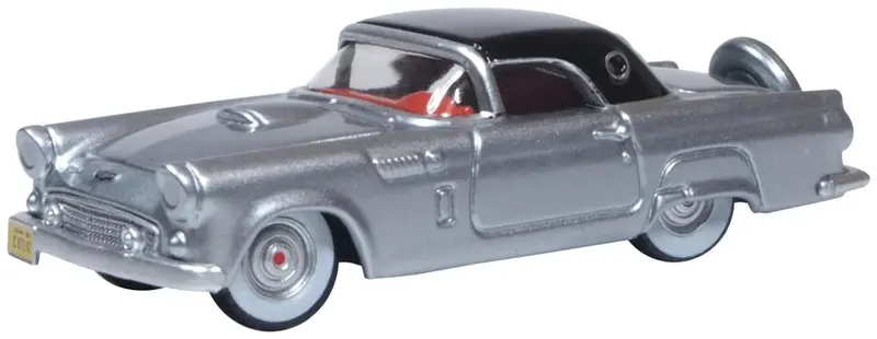 87Th56007 - 1956 Ford Thunderbird - Metallic Gray And Raven Black (Ho Scale) 1