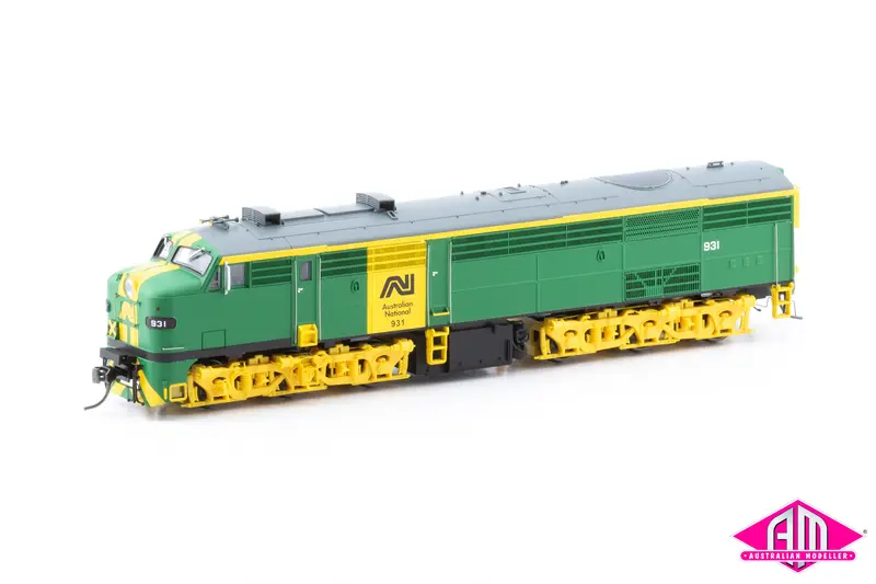 930 Class Locomotive , Ho Scale, Australian National - Green/Yellow, 931 1