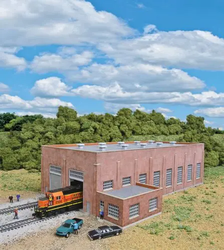 933-3266 - Two Stall 130’ Brick Diesel House Kit (N Scale) 1