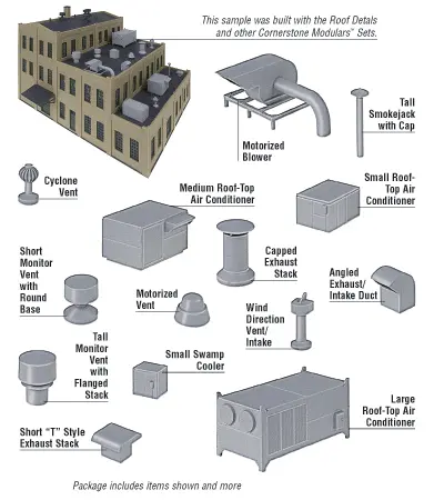933-3733 - Roof Details Kit (Ho Scale) 1