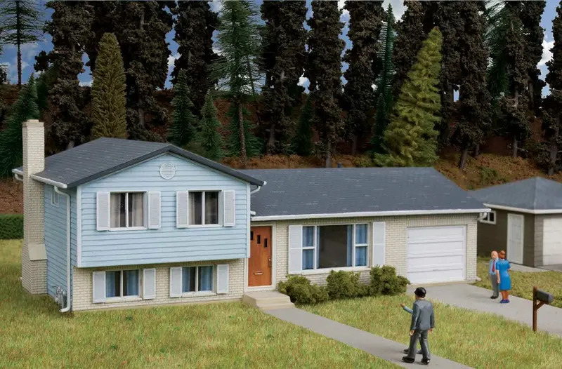 933-3794 - Split-Level House Kit (Ho Scale) 1