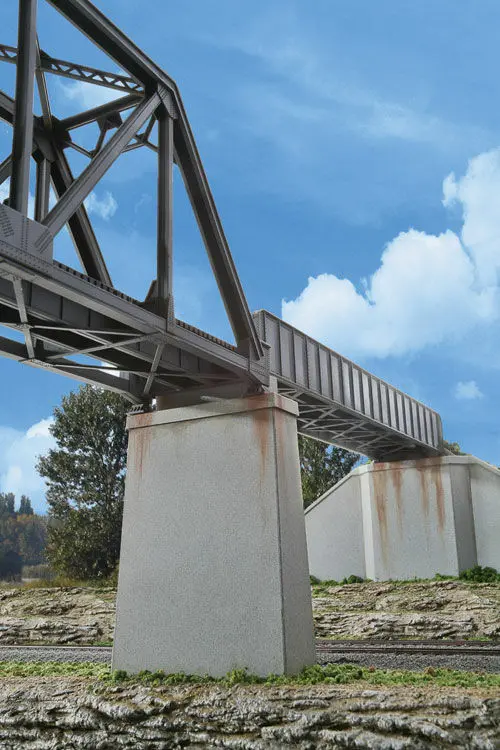 933-4550 - Single-Track Railroad Bridge Concrete Piers Kit - 2Pc (Ho Scale) 1