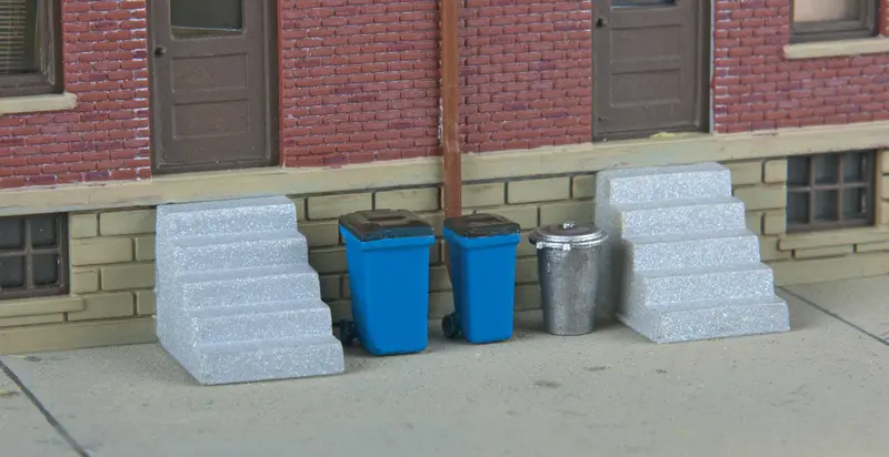 949-4127 - Vintage Garbage Cans & Recycling Bins Kit - 20Pc (Ho Scale) 1