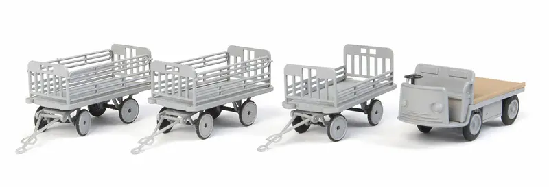 949-4141 - Baggage Tractor And Trailers Kit (Ho Scale) 1