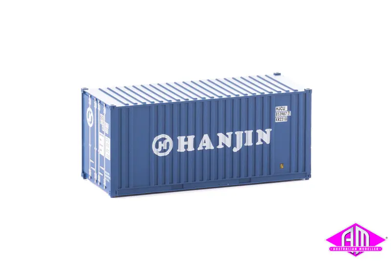 949-8012 - 20' Container With Flat Panel - Hanjin (Ho Scale) 1