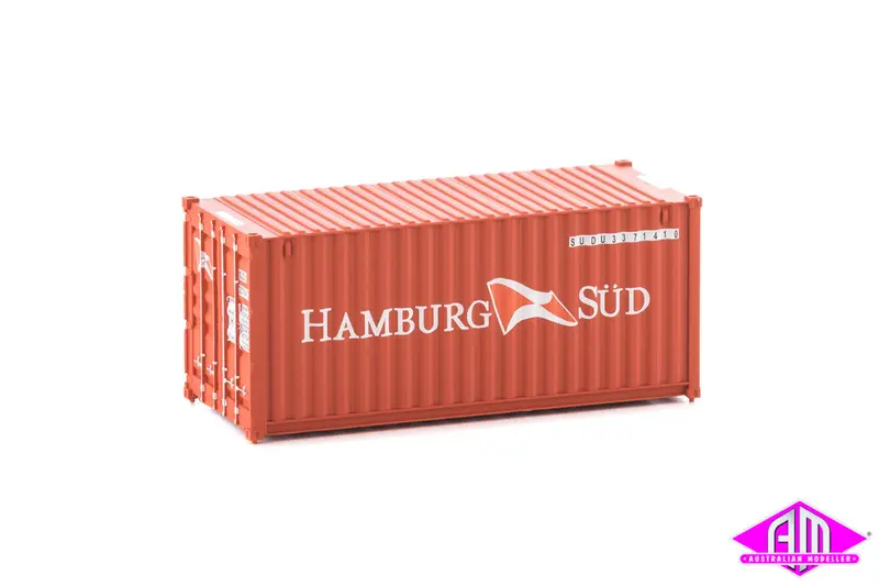 949-8058 - 20' Container Fully Corrugated - Hamburg Süd (Ho Scale) 1