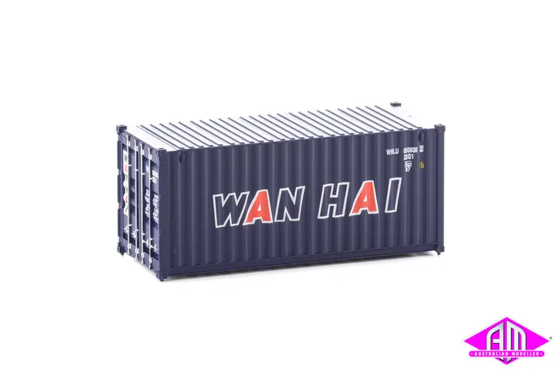 949-8066 - 20' Container Fully Corrugated - Wan Hai (Ho Scale) 1