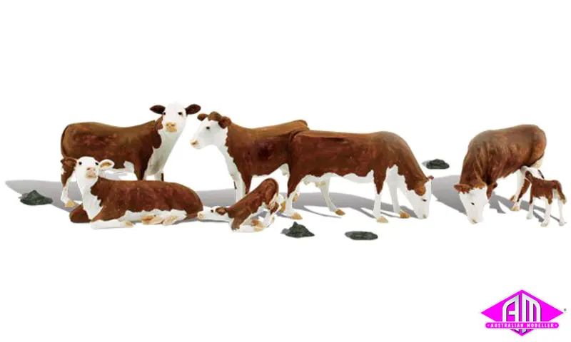 A1843 - Scenic Accents - Hereford Cows (Ho Scale) 1