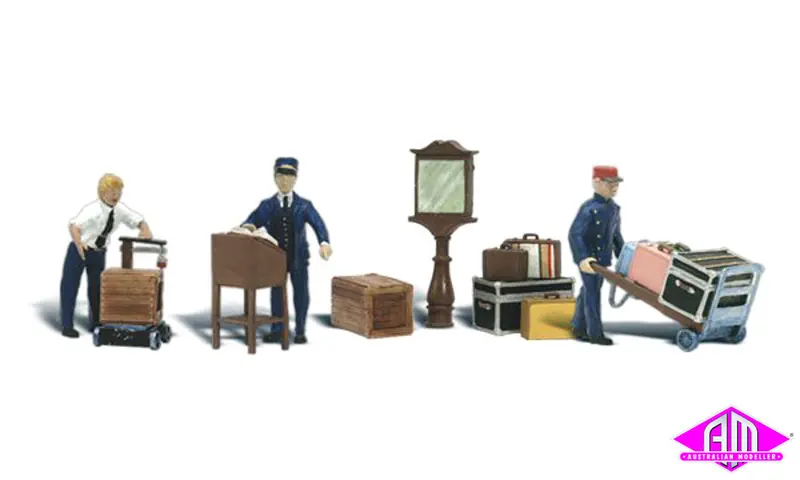 A1909 - Scenic Accents - Depot Workers & Accessories (Ho Scale) 1