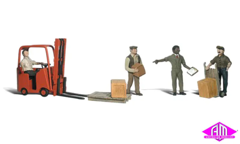 A1911 - Scenic Accents - Workers With Forklift (Ho Scale) 1