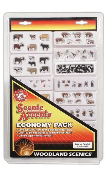 A2061 - Assorted Farm Figures Economy Pack 100+Pc (N Scale) 1