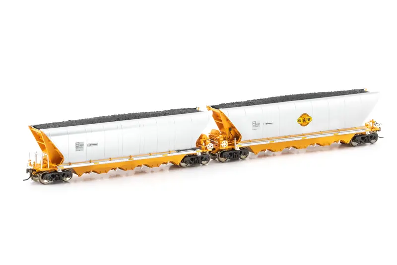 Ahah Coal Hopper, Gwa Orange & Silver, 4 Car Pack Nch-65 1