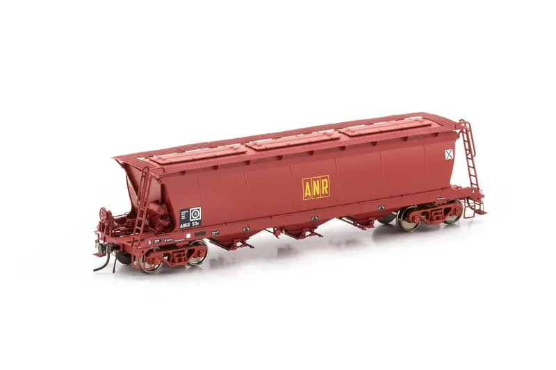 Ahgx Grain Hopper - Small Doors, Anr Red, 4 Car Pack Sgh-3 1