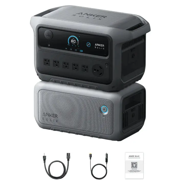 Anker Solix B17831a1 C2000 Gen 2 Portable Power Station 2048Wh W/ Expansion Battery 1