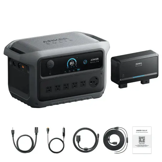 Anker Solix B17831af C2000 Gen 2 Portable Power Station 2048Wh W/ Car Alternator Charger 1