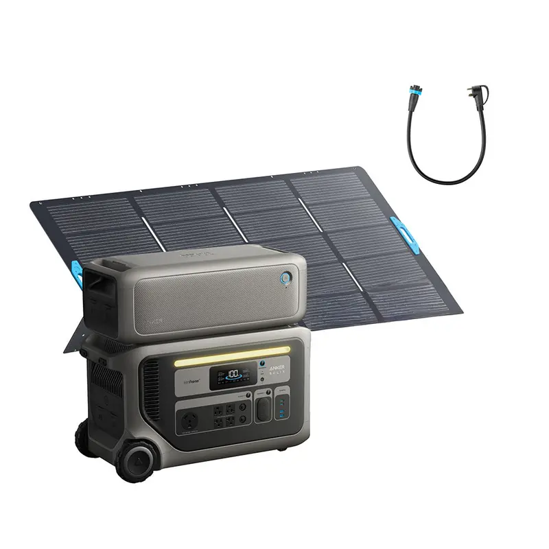 Anker Solix F3000 (6144Wh/3600W) 120V Extended Backup Power Kit W/ 400W Solar Panel 1
