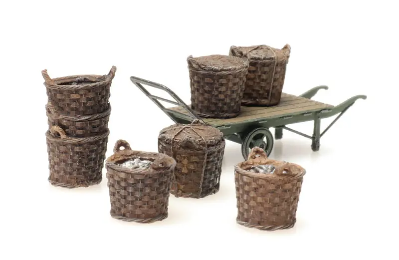 Artitec - Platform Cargo: Fishing Baskets With Cart (Ho Scale) 1