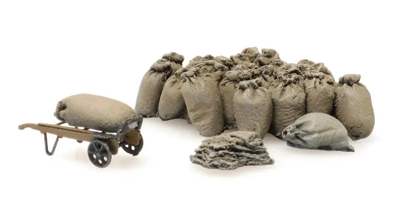 Artitec - Platform Cargo: Jute Sacks With Cart (Ho Scale) 1