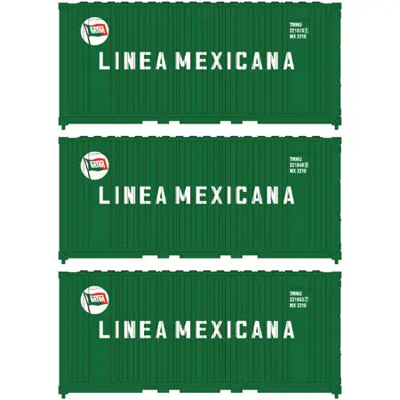 Ath17696 - 20' Panel Side Container - Linea Mexicana 3Pc (N Scale) 1