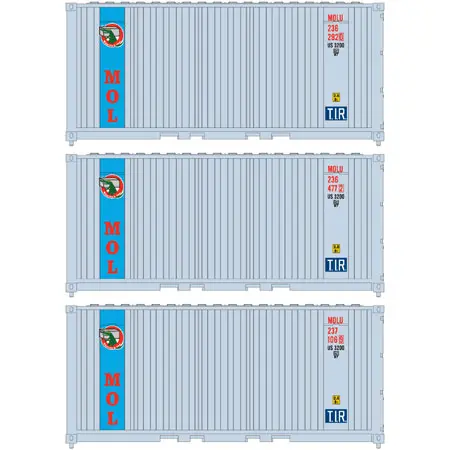 Ath17697 - 20' Panel Side Container - Mitsui Osk 3Pc (N Scale) 1