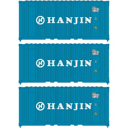 Ath17700 - 20' Panel Side Container - Hanjin 3Pc (N Scale) 1