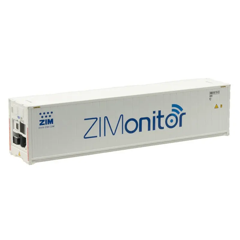 Atlas - At-20006731 - 40' Refrigerated Container [3-Packs] Zim (Monitor) - Set #2 - Zmou 8817477, Zmou 8817522, Zmou 8817630 - White/Blue(Ho Scale) 1