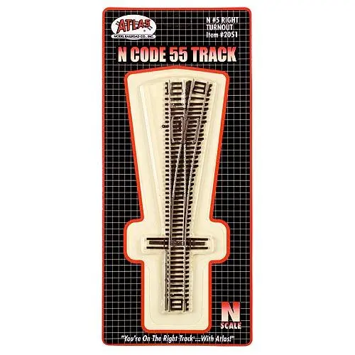 Atlas - At-2051 - Right Hand #5 Turnout, Code 55 (N Scale) 1
