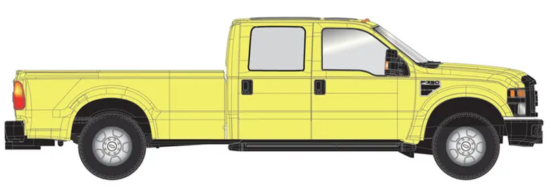 Atlas - At-35000002 - Ford F-350 Pickup Truck - Yellow Ute - Open Tray (Ho Scale) 1