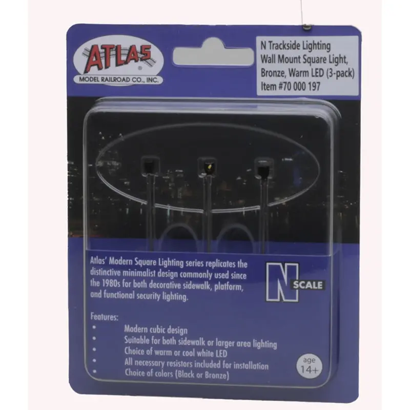 Atlas - At-70000197 - Wall Mount Square Light - Bronze - Warm Led - 3Pc (N Scale) 1