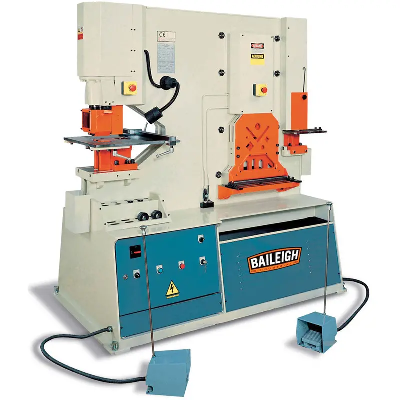 Baileigh 1007865 220V 3Ph Dual Operator Ironworker W/ 95 Ton Punching Power 1