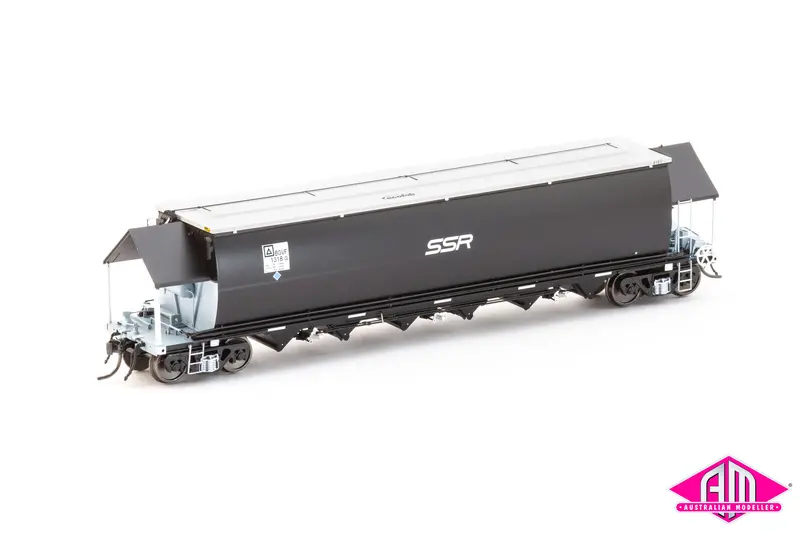 Bgvf Grain Hopper, Black With Ssr Logos And Grain Lids - 4 Car Pack Ngh-44 (Ho Scale) 1