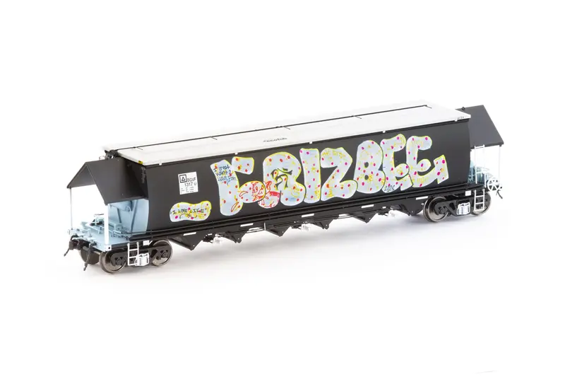 Bgvf Grain Hopper, Black With Ssr Logos And Grain Lids & Graffiti - Single Car Ngh-91 (Ho Scale) 1