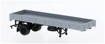 Bk55952 - 1-Axle Semi-Trailer Flatbed Gray (Ho Scale) 1