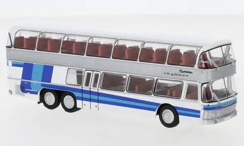 Bk58290 - Neoplan Nh 22 Double Decker - Silver/Blue (Ho Scale) 1