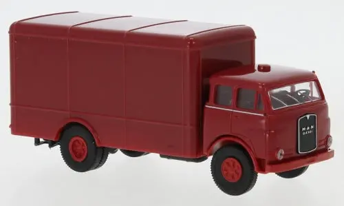 Bk78377 - Man 10.212 F Box Wagon - Dark Red/Red (Ho Scale) 1