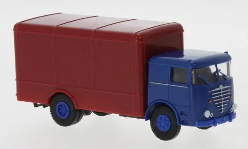 Bk79220 - Büssing Lu 11 F Box Wagon - Blue/Dark Red (Ho Scale) 1