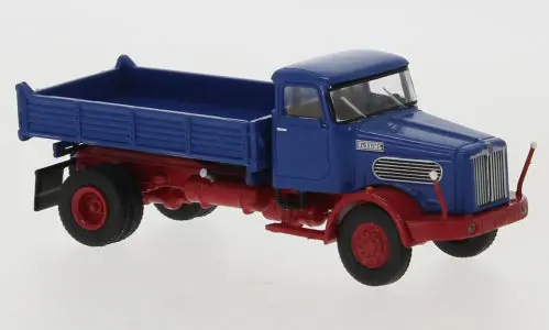 Bk79250 - Büssing Commodore Sak Dump Truck - Blue/Red (Ho Scale) 1