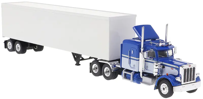 Bk85716 - Peterbilt 359 - Blue/White With Trailer (Ho Scale) 1
