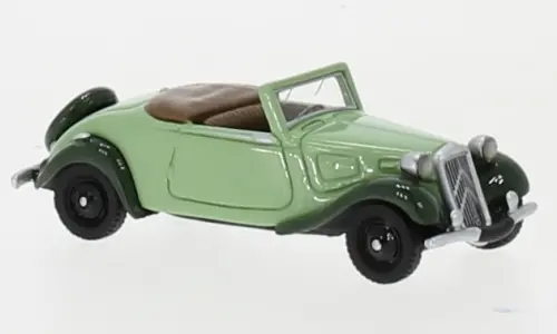 Bos87730 - Citroen Traction Avant Convertible - Light Green/Dark Green 1936 (Ho Scale) 1