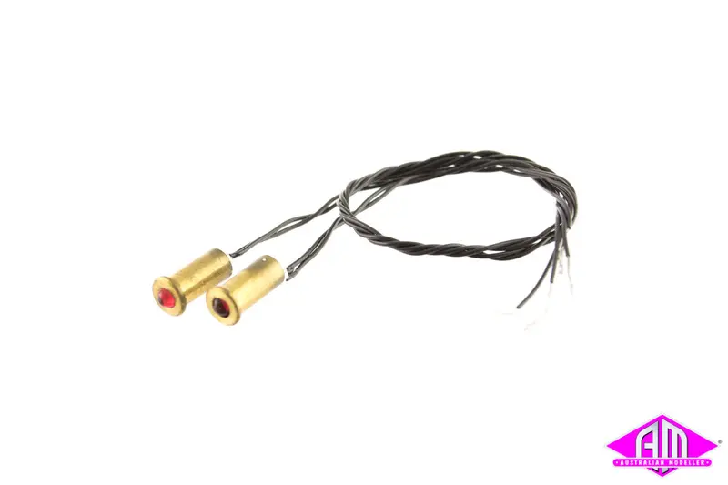Brass Cased Headlights Red 2Pc L-773 1