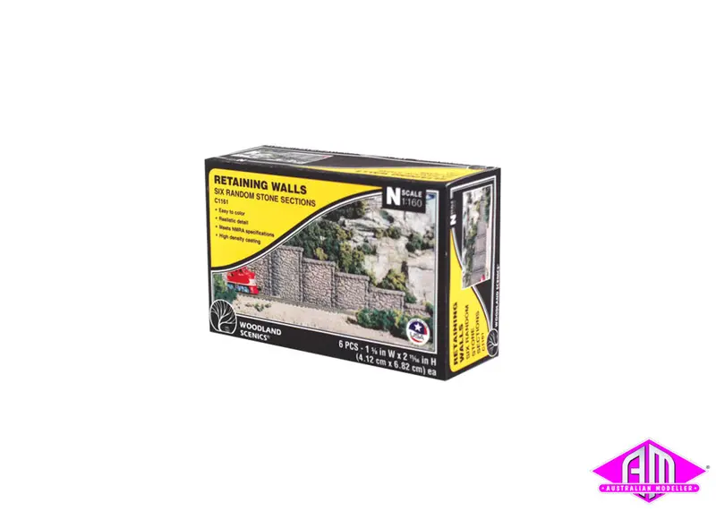 C1161 - Retaining Wall - Random Stone 6Pc (N Scale) 1