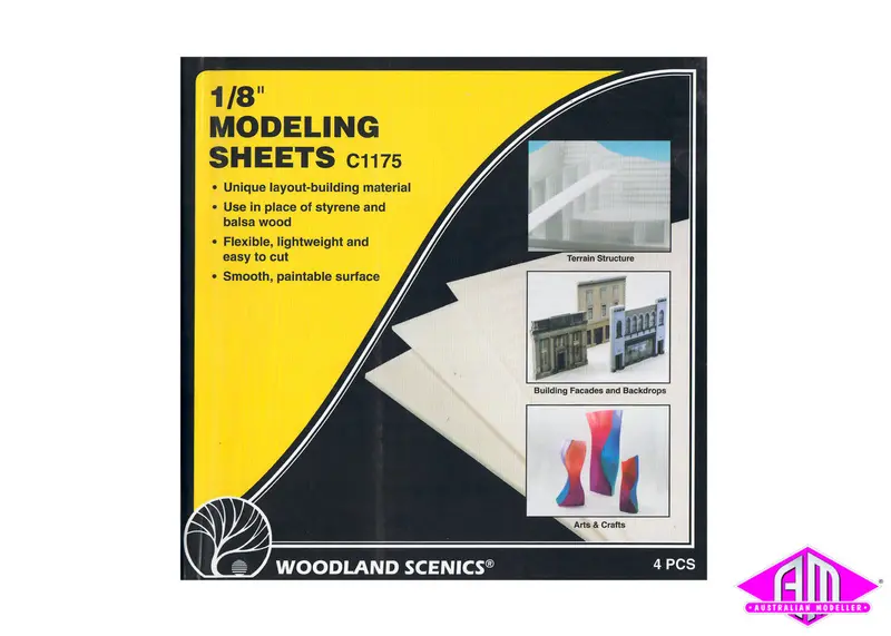 C1175 - Modelling Sheets 1/8" 4Pc 1