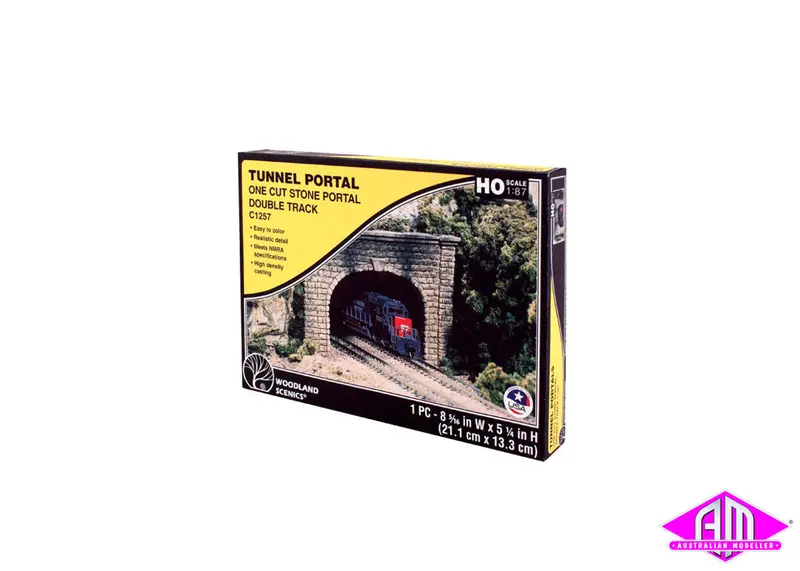 C1257 - Double Portal Cut Stone 1Pc (Ho Scale) 1