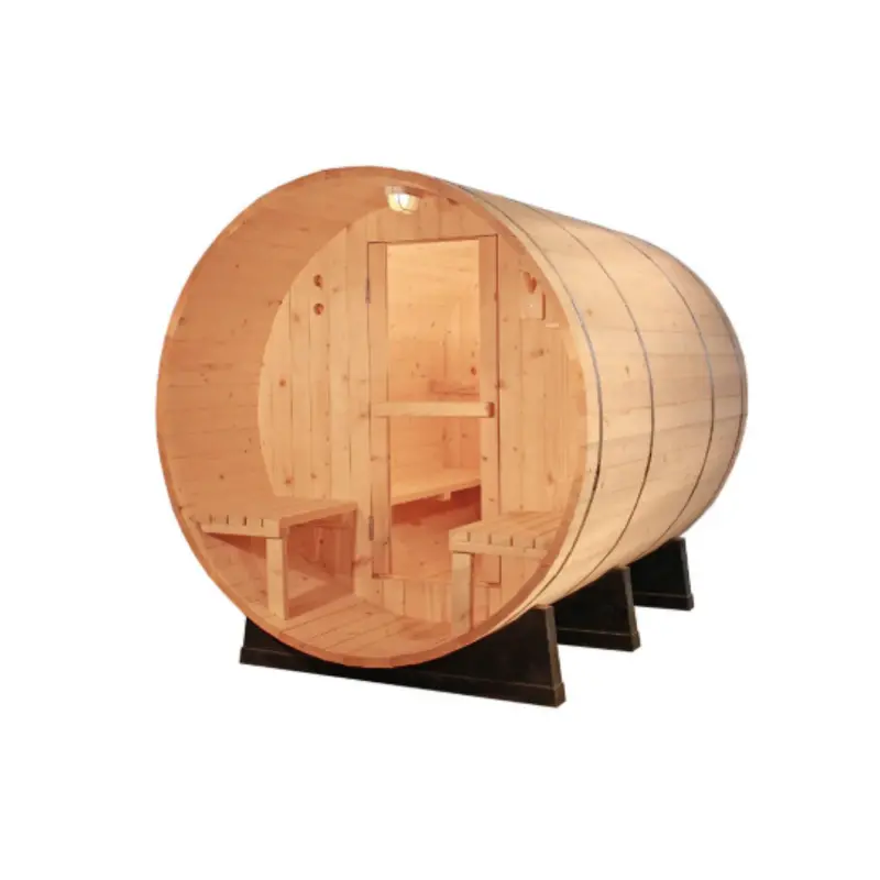Canadian Pine Wood Burning Barrel 6' Ft Wet Dry Outdoor Sauna Spa - 9Kw Heater For 4 Persons 1