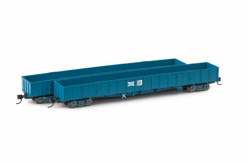 Cdy Open Wagon, Cdy01/Cdy13 Ptc Blue Nswptc Logo As Delivered 1975 (N Scale) Twin Pack 1