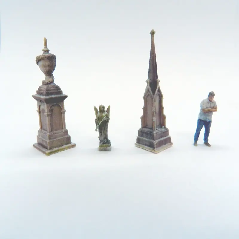 Cemetery Memorials & Statues - We3d-Cms1 - Pack 1 (O Scale) 1