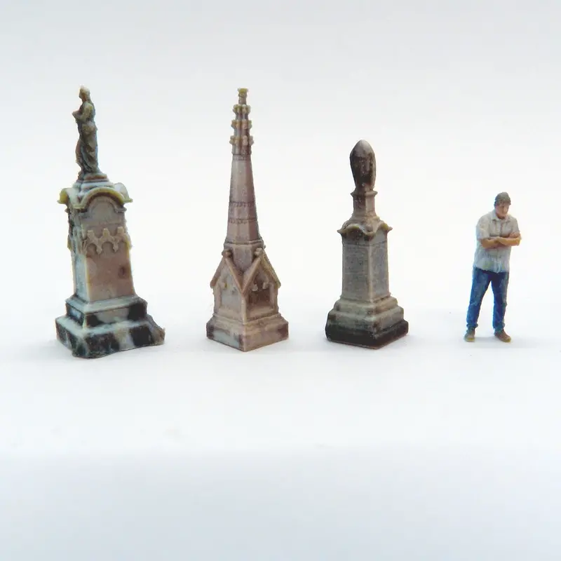 Cemetery Memorials & Statues – We3d-Cms4ho - Pack 4 (Ho Scale) 1